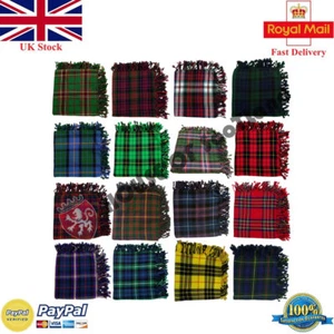 Scottish Kilt Fly Plaid 48" X 48" Various Acrylic Wool Tartans Piper Fly Plaids - Picture 1 of 46