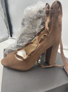 BNIB Vince Camuto Women's Tannen Shoe, Size 8.5 Ankle Tie Wrap Suede Shoe - Picture 1 of 5