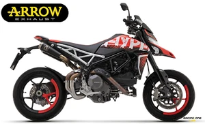 2 EXHAUSTS MUFFLERS SILENCERS ARROW STEEL DARK DUCATI HYPERMOTARD 950 / SP 19-24 - Picture 1 of 1