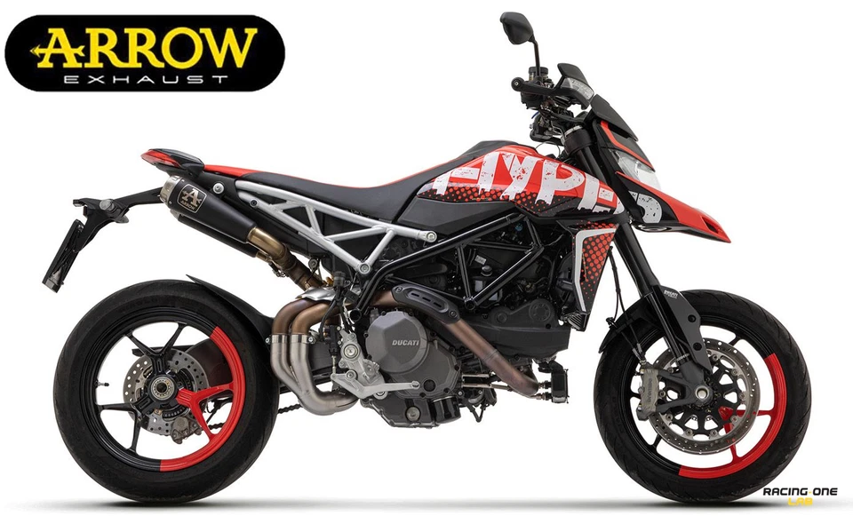 2 EXHAUSTS MUFFLERS SILENCERS ARROW STEEL DARK DUCATI HYPERMOTARD 950 / SP 19-24 - Image 1 of 1