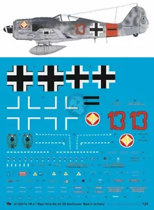 Peddinghaus 1/24 Fw 190 A-7 Markierungen Heinz Bar Stab II./JG 1 Sturm 1944 3524 - Bild 1 von 1