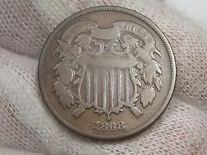 1868 US 2¢ Two Cent Piece. #35 - Picture 1 of 7