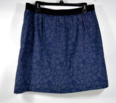 NUEVO CON ETIQUETAS Ann Taylor Azul Marino Cintura Elástica Forrada Floral Falda-Expuesta Cremallera-Talla 12 Foto 1 de 4