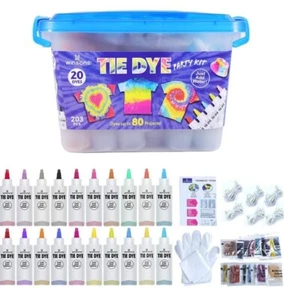 WINSONS Tie Dye Kit, 20 Colours Permanent Fabric Dye Arts Crafts Set for Kids. - Picture 1 of 7