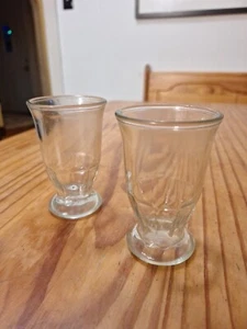 2er Set Vintage Marmeladenglas Saftglas mit Fuß Klarglas - Bild 1 von 5