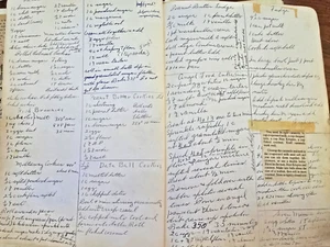 Vintage handgefertigtes Omas Kochbuch mit Ausschnitt & handgeschriebenen Rezepten Sammelalbum - Bild 1 von 23