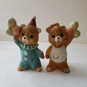 Vintage Geburtstag Bären mit Luftballons Salz und Pfefferstreuer gebraucht LESEN - Bild 1 von 12