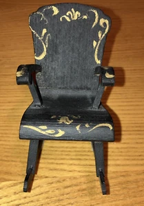 Vintage LUNDBY Dollhouse SCARCE BROWN Rocking Chair - Picture 1 of 9