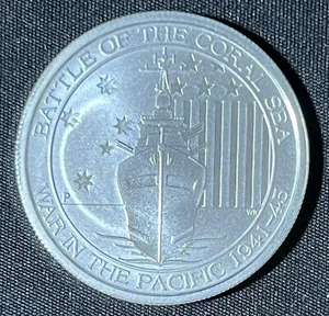 2014 Australia Battle of the Coral Sea War in Pacific 1/2oz .999 Silver 50c Coin - Picture 1 of 5