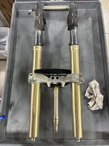 06-11 KAWASAKI NINJA ZX14 FRONT END FORKS TUBES UPPER LOWER TREE AXLE OEM - Picture 1 of 13