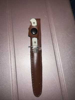 Faca de lâmina fixa vintage Colonial Prov RI EUA Cub Hunter miniatura com bainha - Imagem 1 de 2