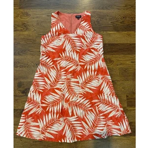 Jones New York Palm Print Linen Blend Dress – Red/Orange | Women’s Sz S NWOT - Picture 1 of 9