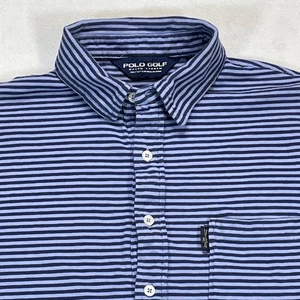 Polo Golf Ralph Lauren Poloshirt Herren klein blau gestreift Tasche Baumwolle - Bild 1 von 10