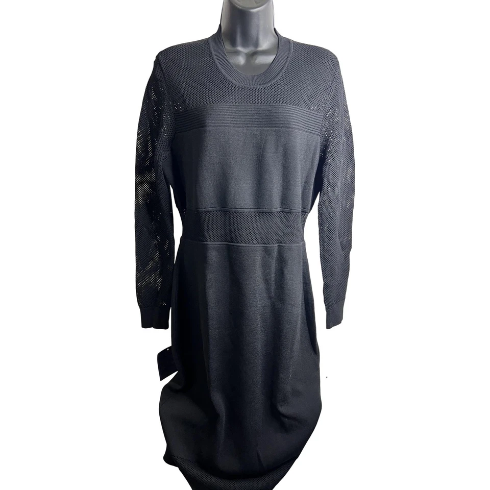 Vestido Suéter Rachel Roy Para Mujer XL Negro Malla Tejido Manga Larga Pullover Nuevo Foto 1 de 4