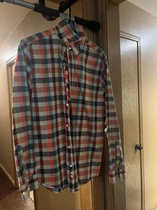GAP Herren M Buttoned Down Langarm Hemd Rot Gelb Grau - Bild 1 von 3