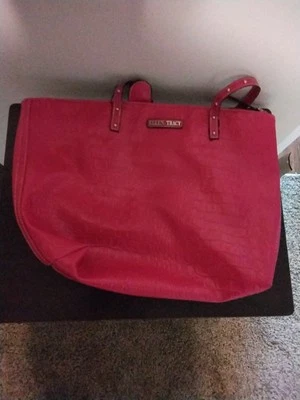 Bolsa de mão de couro Ellen Tracy vintage grande - Imagem 1 de 2