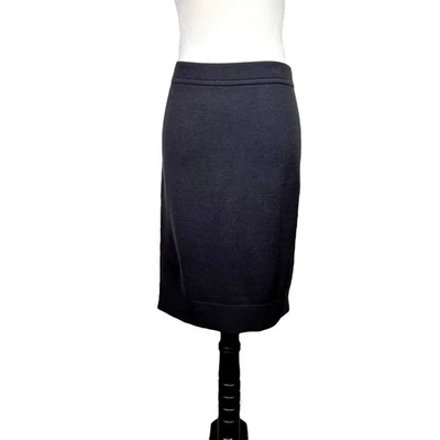 Worth New York PS Dark Brown Wool Knit Knee Length Elastic Waist Pencil Skirt - Image 1 of 4