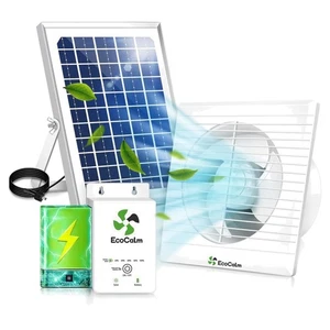 Solar Lüfter 150mm mit Bifacial Solarpanel – Ideal für Gewächshaus - Bild 1 von 10