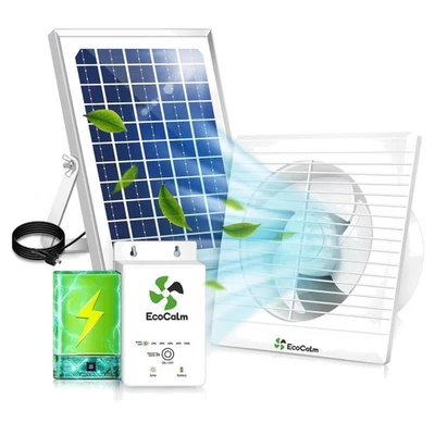 Solar Lüfter 150mm mit Bifacial Solarpanel – Ideal für Gewächshaus - Bild 1 von 4