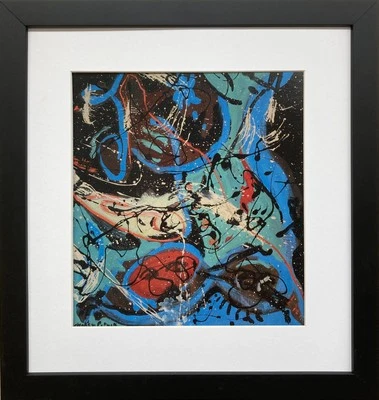 Jackson Pollock "Composition with Pouring II 1943" CUSTOM FRAMED Art Abstract - Image 1 of 3