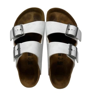 Birkenstock Arizona Birko Flor White Sandals Slides Womens 6 M 37 - Picture 1 of 7