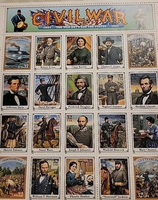 Лист марок США времен гражданской войны 1994 USPS 20x32c - Изображение 1 из 2