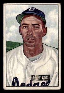 Billy Cox 1951 Bowman Karte #224 Brooklyn Dodgers GD-VG - Bild 1 von 2