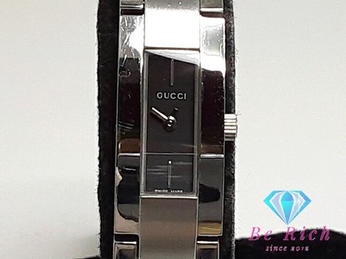 Y0703 Gucci Orologio Donna 4600L Nero Argento Sss Bracciale Analogico Quarzo Qz Bangl