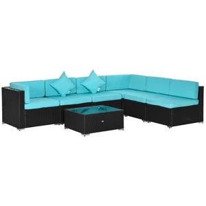 7PC Rattan Wicker Sofa Set Sectional Couch Cushioned Furniture Patio Outdoor - Picture 1 of 11