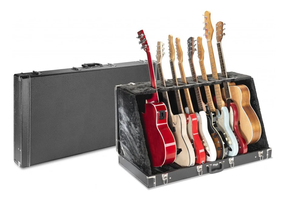 FUNDA SOPORTE MULTI GUITARRA UNIVERSAL STAG - TIENE CAPACIDAD PARA 8 GUITARRAS ELÉCTRICAS o 4 GUITARRAS ACÚSTICAS Foto 1 de 1