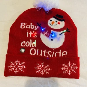 NUOVO Cappello Natalizio Berretto, Berretto in Maglia Bambini/Adulti con Illuminazione LED🎄⛄️❄️❄️ - Foto 1 di 6
