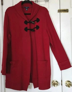 Chaps Damen Strickjacke Pullover rot Knopfleiste Langarm Größe XL Taschen  - Bild 1 von 5