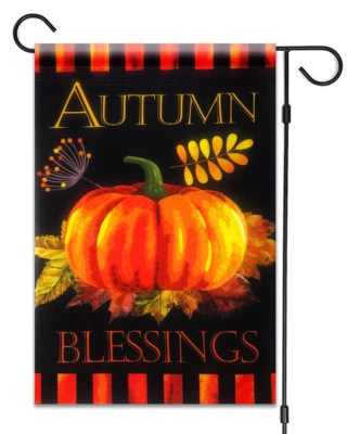 Autumn Blessings Garden Flag 12"X18" Fall Pumpkin and Leaves Decorative Flag  - Image 1 of 2