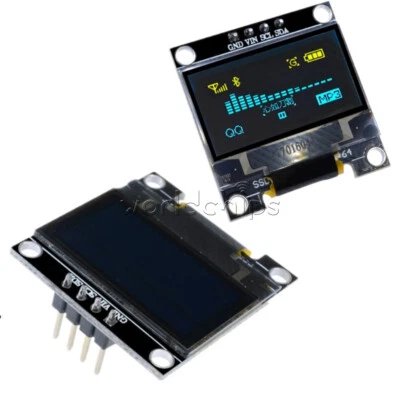 2PCS 0.96" 3-5V I2C IIC Yellow Blue OLED LED Display Module 128X64 for Arduino - Image 1 of 4