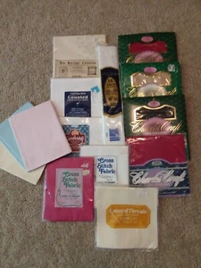 Cross Stitch Fabric Lot of 14 Packages Charles Craft, Regency + More - Picture 1 of 4