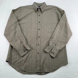 Vintage Lands End Viyella Hemd Herren Large 16-16,5 Hahnentritt Karo Baumwolle Wolle - Bild 1 von 8