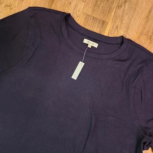 Madewell Women's Black Fine Ribbed Crewneck Long Sleeve Tee top Size 4X - Picture 1 of 5