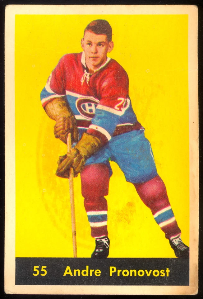 1960-61 PARKHURST NHL HOCKEY #55 ANDRE PRONOVOST LG MONTREAL CANADIENS Card - Image 1 of 1