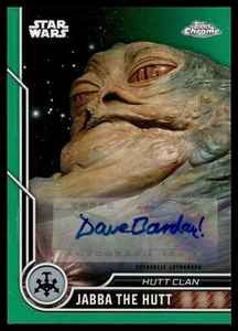 2023 Topps Cromo Star Wars JABBA THE HUTT GREEN AUTO /99 DAVID BARCLAY - Imagen 1 de 2