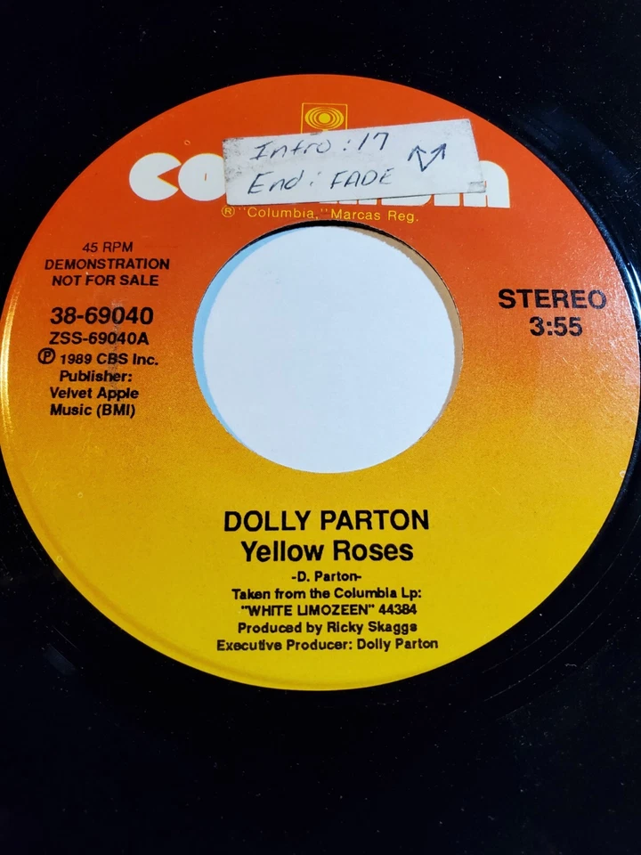 DOLLY PARTON - YELLOW ROSES -Columbia PROMO VG F171 - Image 1 of 1