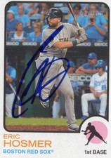2022 TOPPS HERITAGE ERIC HOSMER SIGNED AUTOGRAPHED BASEBALL CARD RED SOX #550