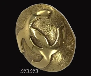 CHANEL Brooch Pin AUTH Coco Vintage Gold Medal Coin kenkenjp CC Vintage Rare F/S - Picture 1 of 12