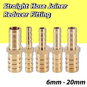 Unidor de manguera recta de metal latón conector de púas/reductor montaje tubo de combustible de aire - Imagen 1 de 35