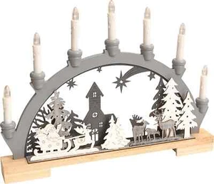 Battery Operated Wooden Candle Bridge Light Christmas Festive Home Decoration - Picture 1 of 5