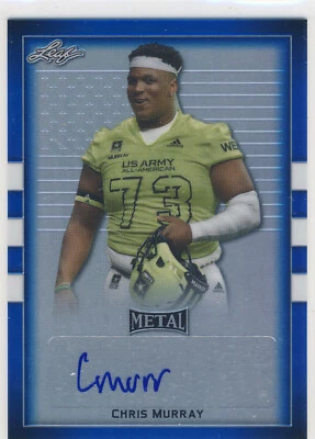 CHRIS MURRAY 2018 Leaf Metal US Army All American Blue Flag /10 AUTO OKLAHOMA - Image 1 of 2