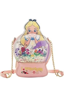 Danielle Nicole Disney Alice In Wonderland Glitter Snow Globe Crossbody Bag NWT - Picture 1 of 4