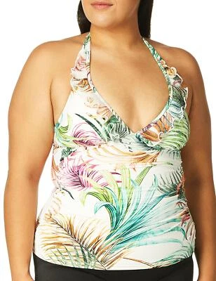 Profile by Gottex Women Halter V-Neck Tankini Top Swimsuit Multi Size 8 - Image 1 of 3