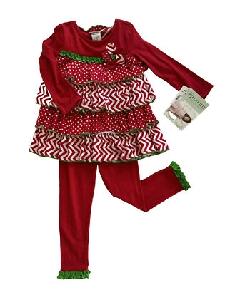Conjunto de Navidad Bonnie Jean Niña Talla 5 Rojo Blanco y Verde. NUEVO CON ETIQUETAS PRECIO DE VENTA SUGERIDO POR EL FABRICANTE $46.00 Foto 1 de 2