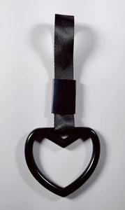 Black Heart Tsurikawa JDM Handle Black Strap - Picture 1 of 2