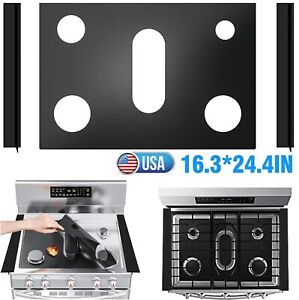 Gas Stove top Burner Covers Protector + 2Pcs Silicone Stove Gap Covers Gap Fille